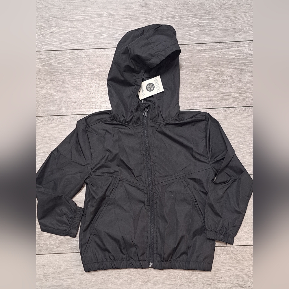 Brand New Kids Black Hooded Windbreaker Jacket